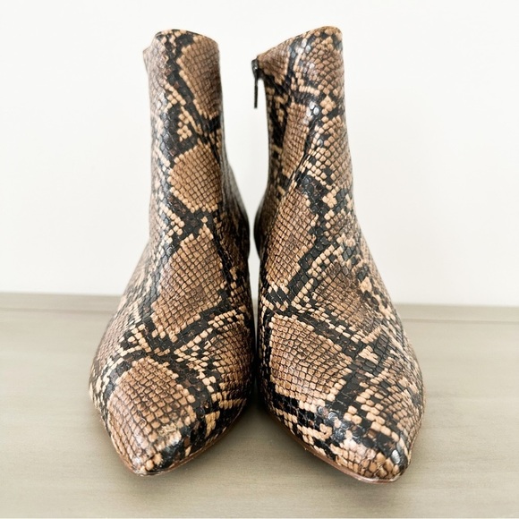 H&M Brown Snakeskin Kitten Heel Booties sz 38 - Picture 5 of 10